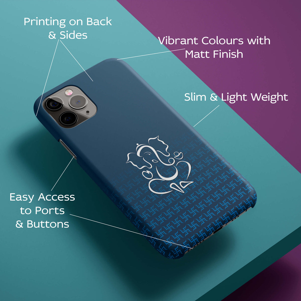 Swastik and Ganesha Back Cover for HardPlasticH0056Hard Plastic-Image 2