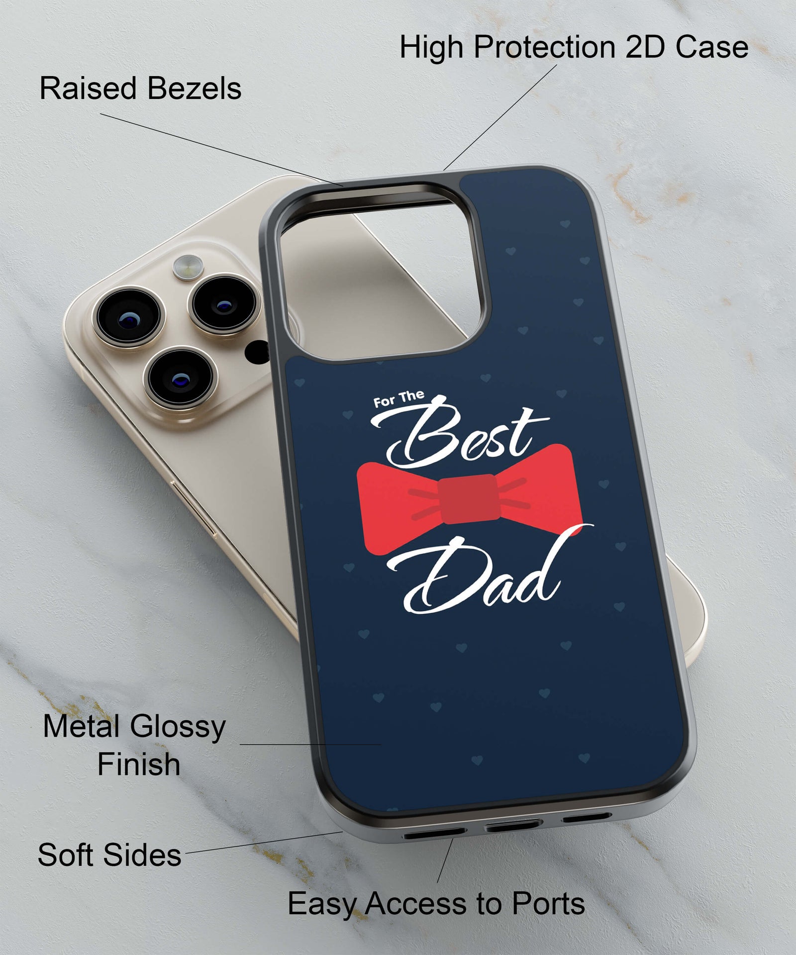 The Best Dad Back Cover for 2D Hybrid TPU And Metal CaseG0034Hybrid Metal TPU