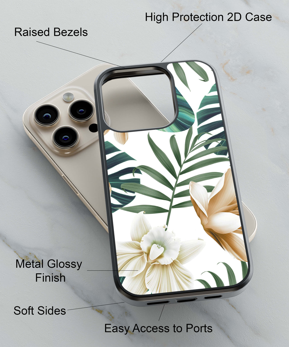 Tropical Delights Back Cover for 2D Hybrid TPU And Metal CaseAA1023Hybrid Metal TPU-Image 2