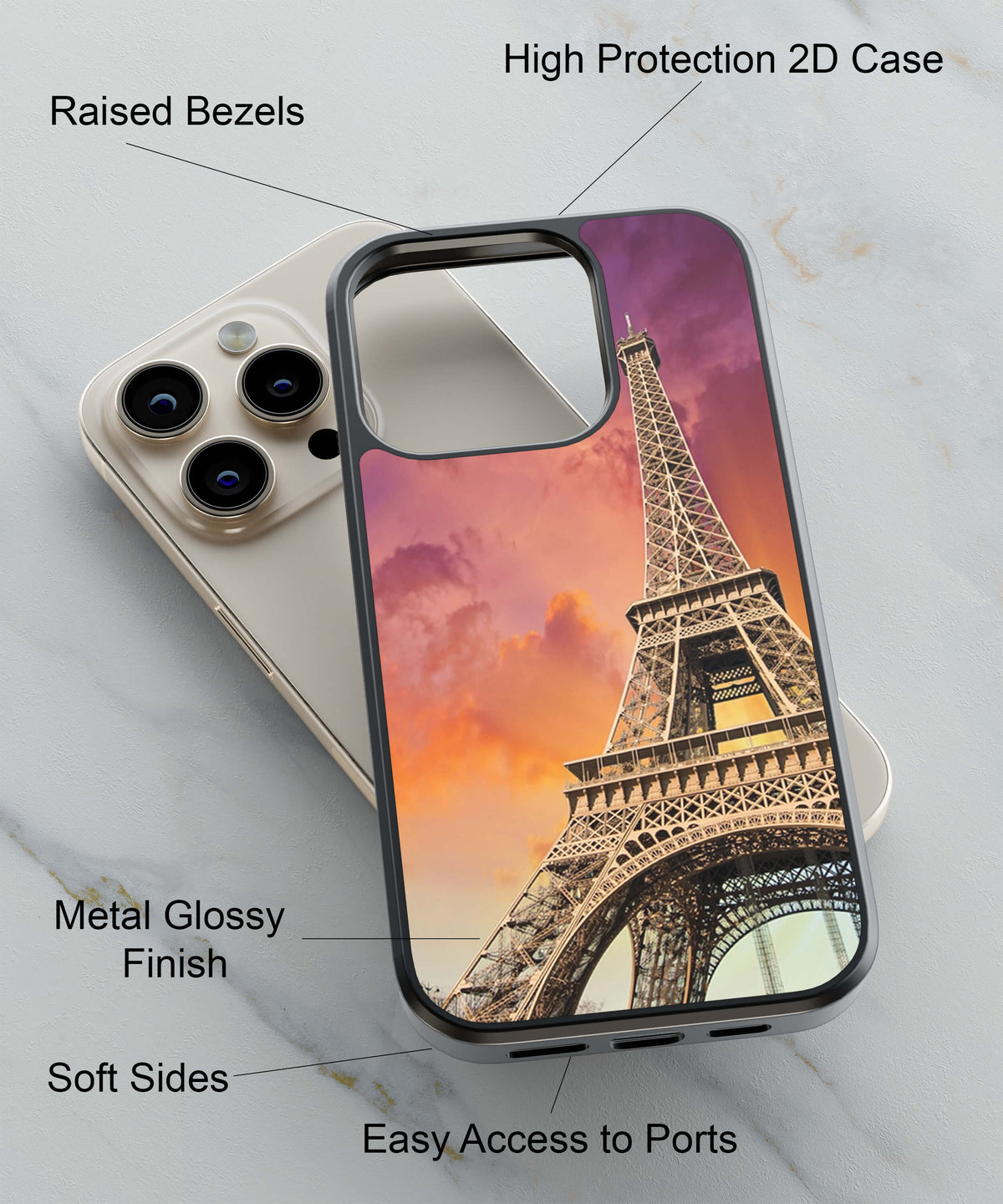 Visiting The Monuments Back Cover for 2D Hybrid TPU And Metal CaseD2455Hybrid Metal TPU-Image 2