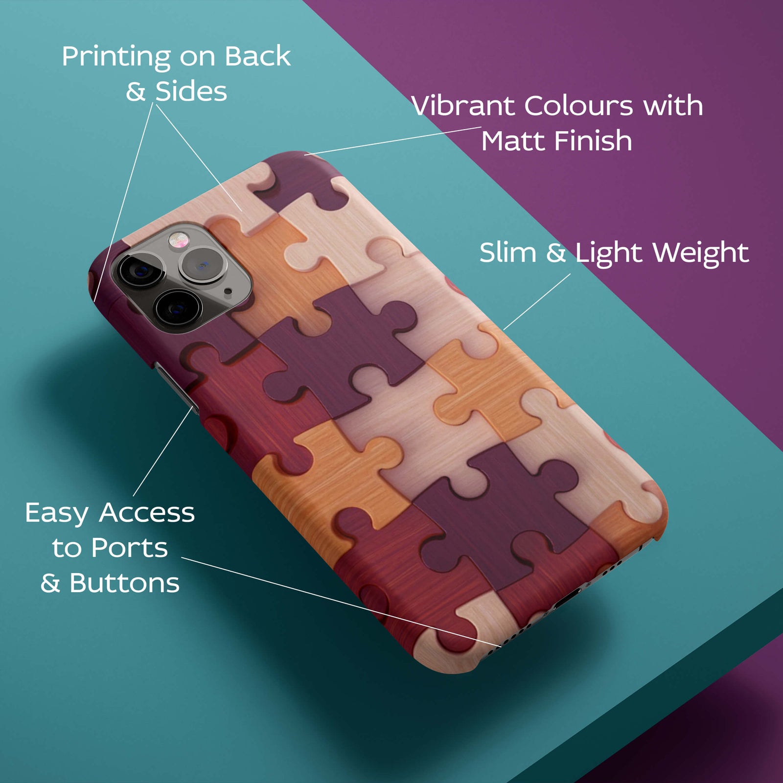 Wooden Jigsaw Back Cover for HardPlasticD2046Hard Plastic