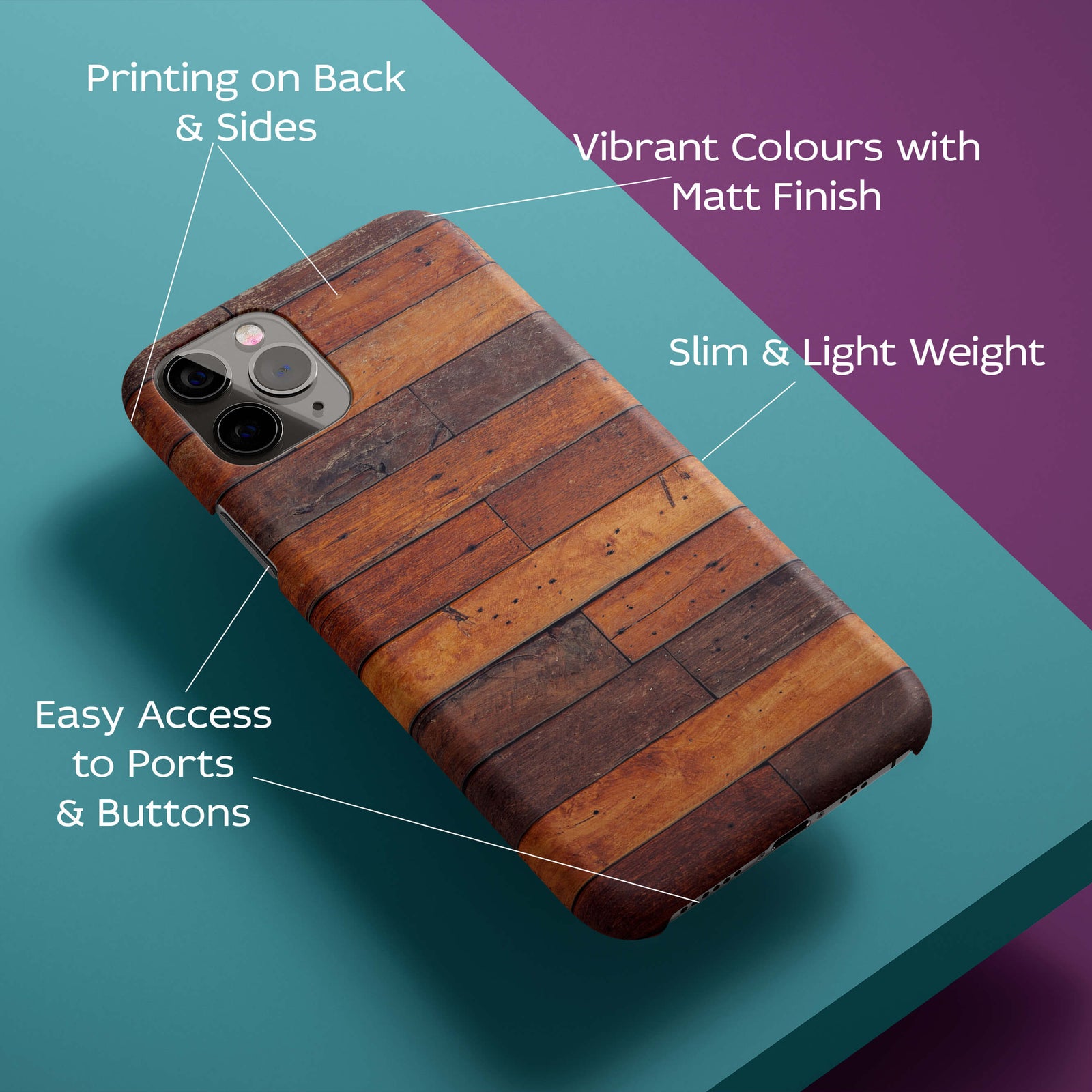 Wooden Plank Back Cover for HardPlasticN0263Hard Plastic