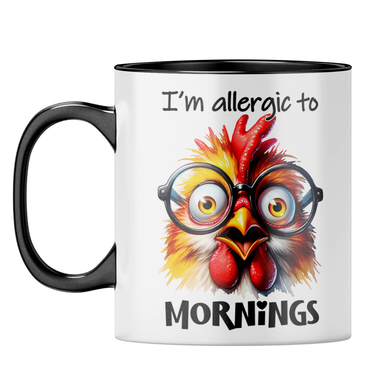 Allergic to Mornings Coffee Mug Black
