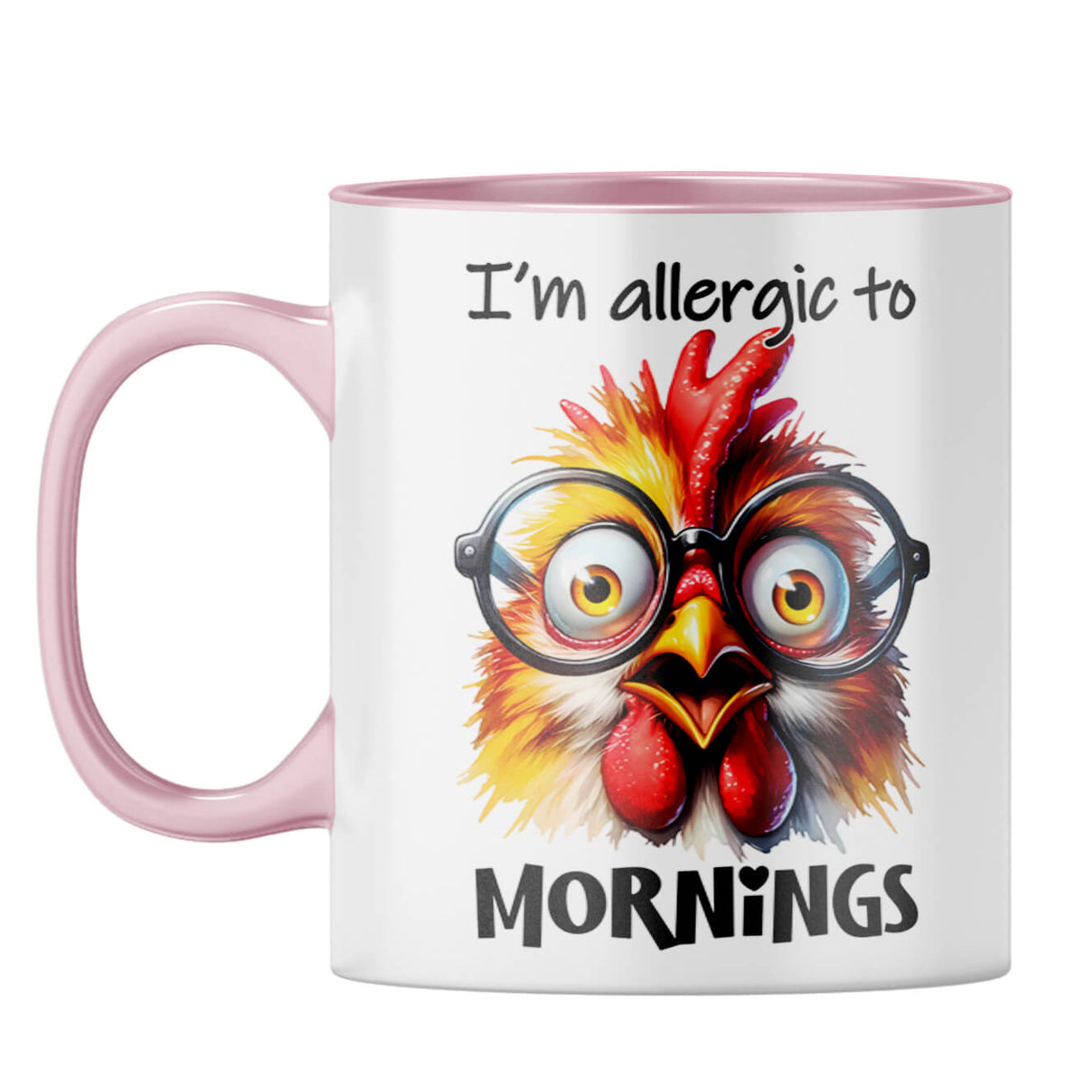 Allergic to Mornings Coffee Mug Pink