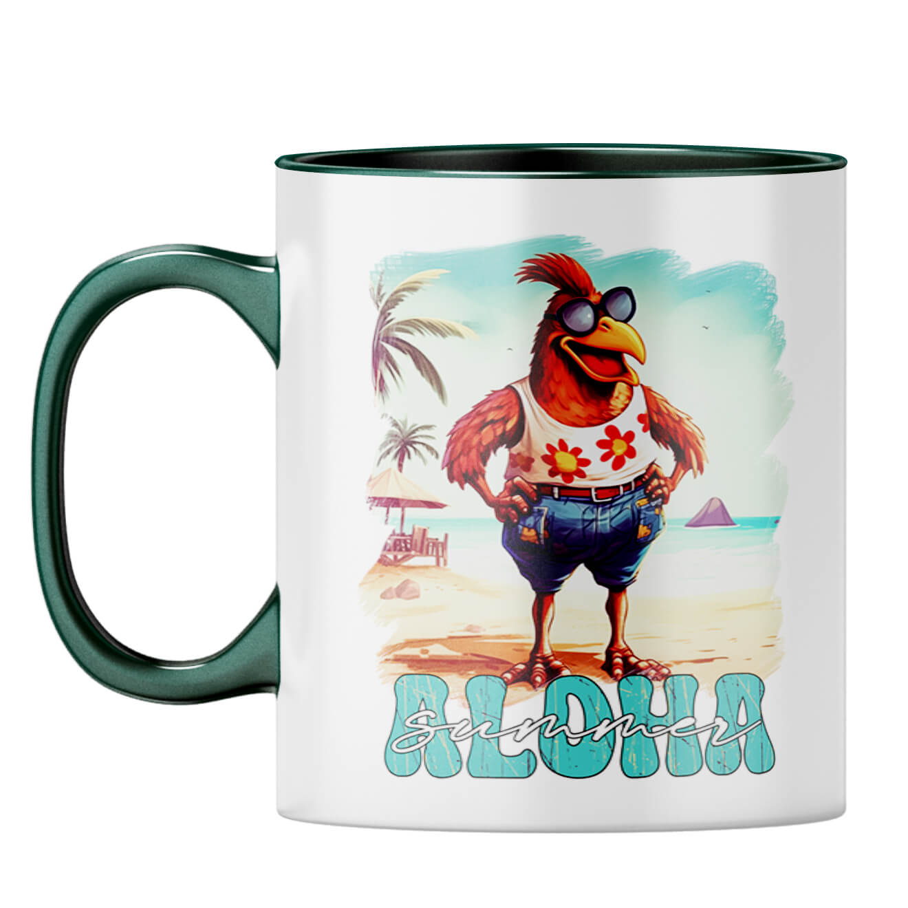 Aloha Summer Coffee Mug Dark Green