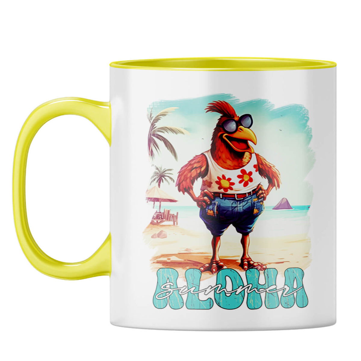 Aloha Summer Coffee Mug Yellow