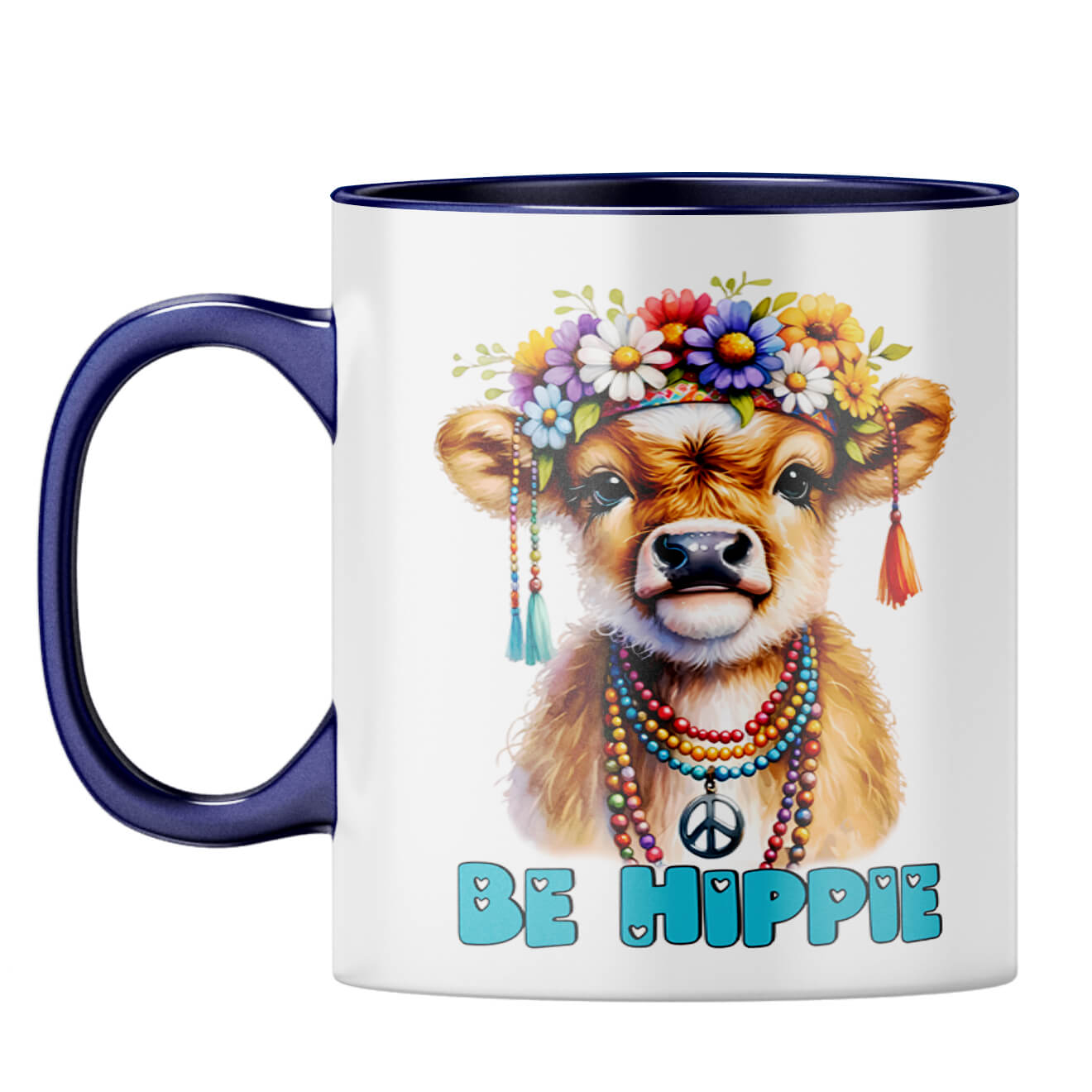 Be Hippie Coffee Mug Dark Blue