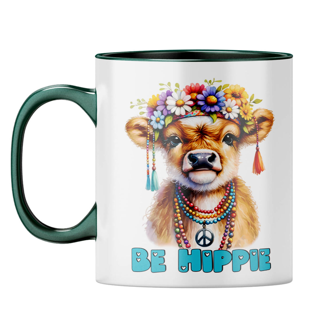 Be Hippie Coffee Mug Dark Green