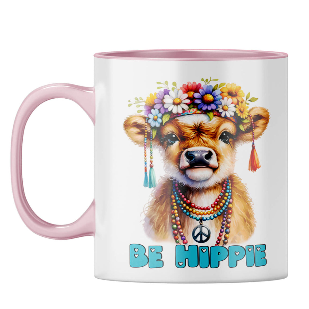Be Hippie Coffee Mug Pink