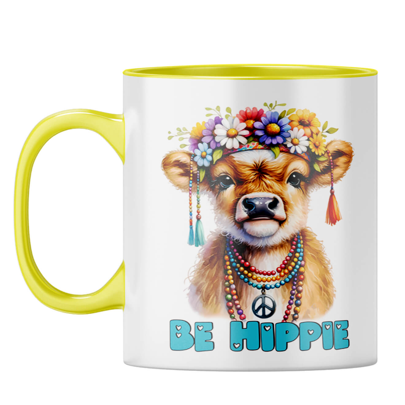 Be Hippie Coffee Mug Yellow