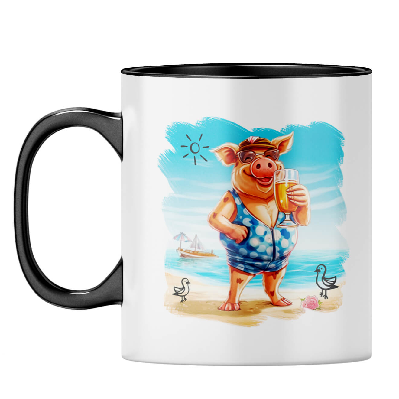 Beach Smart Coffee Mug Black