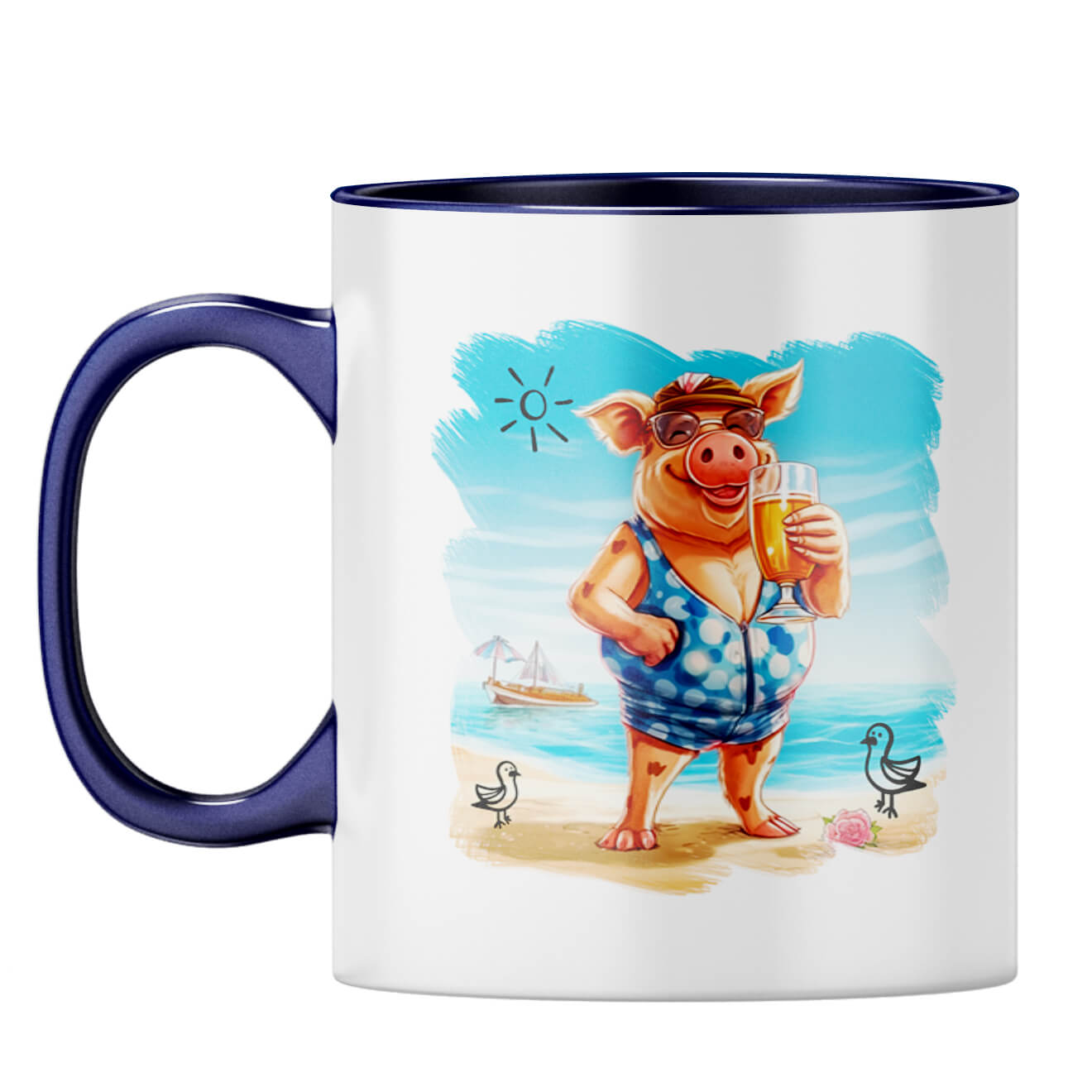 Beach Smart Coffee Mug Dark Blue