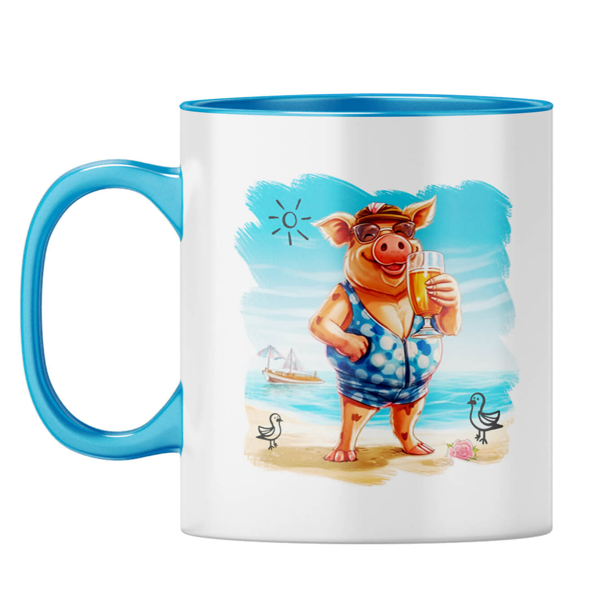 Beach Smart Coffee Mug Light Blue