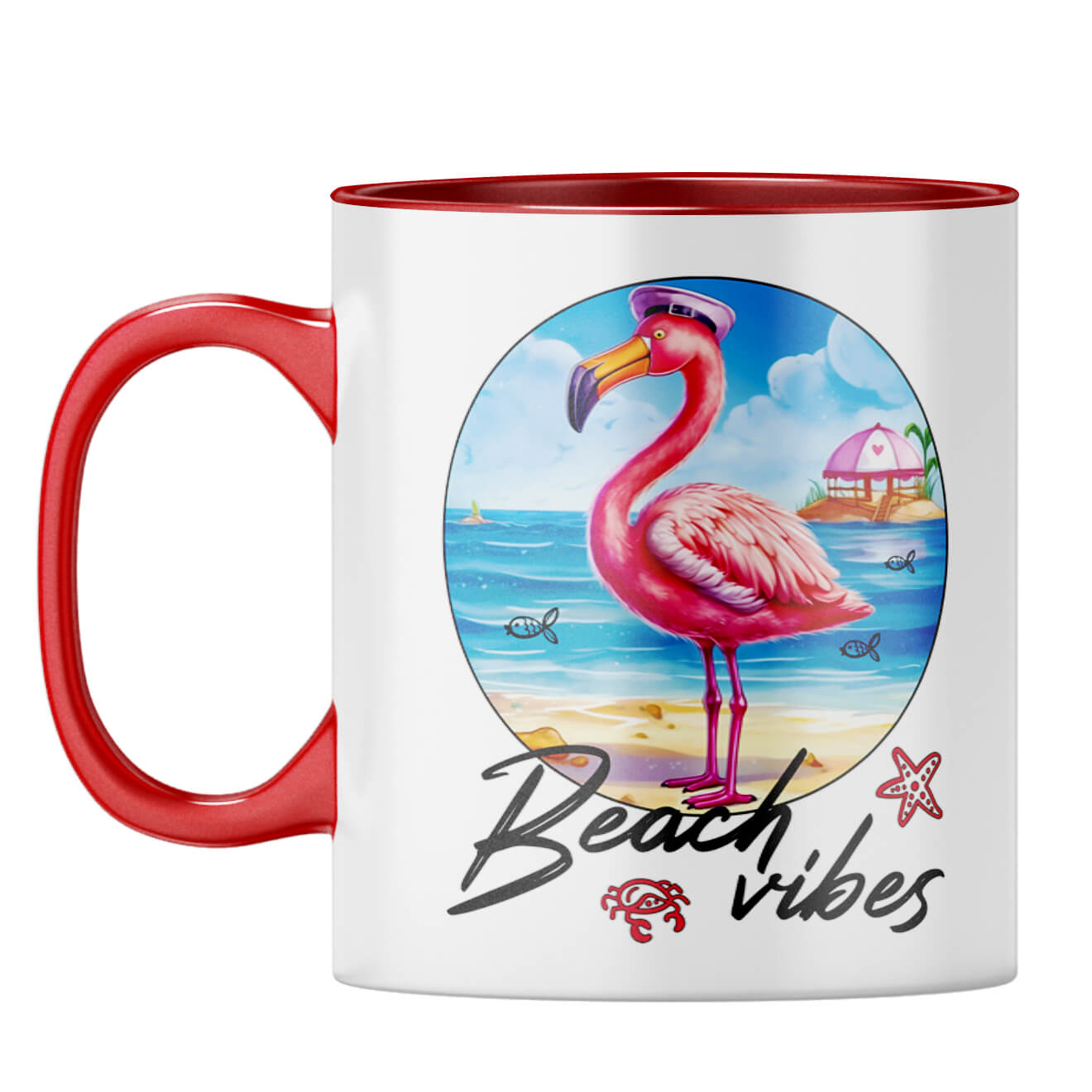 Beach Vibes Coffee Mug Red