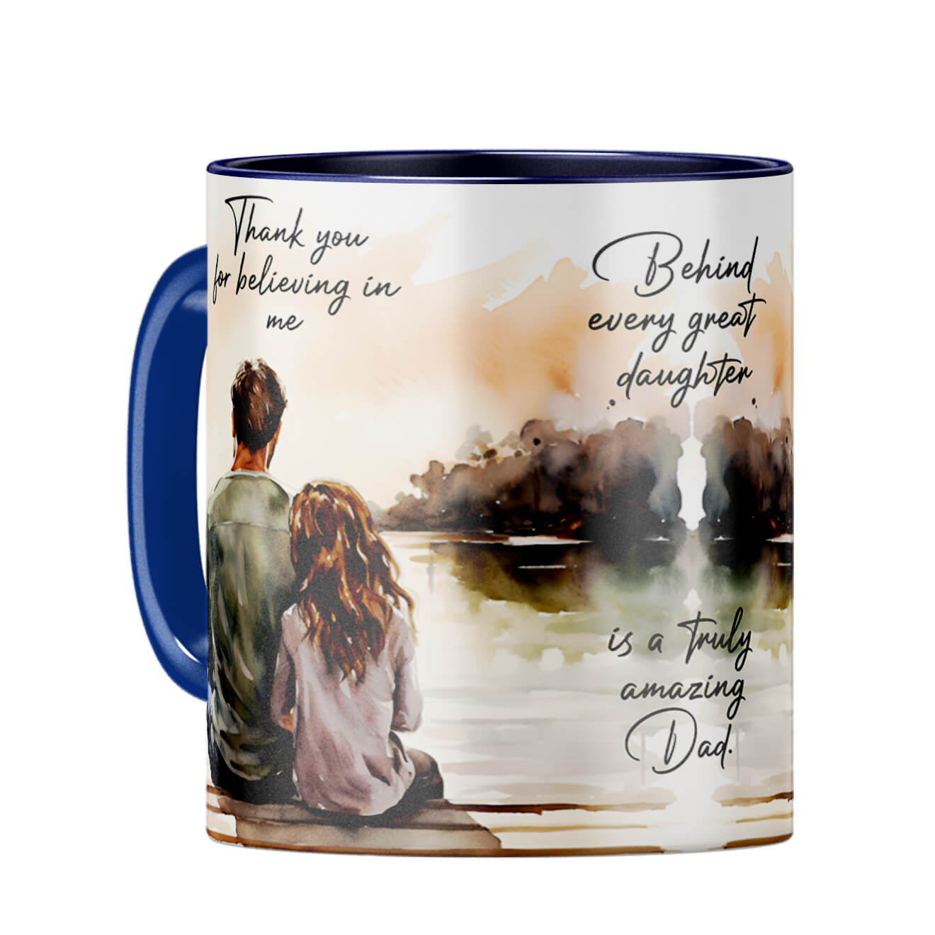 Behind Every Great Daughter Is Amazing Dad Coffee Mug Dark Blue