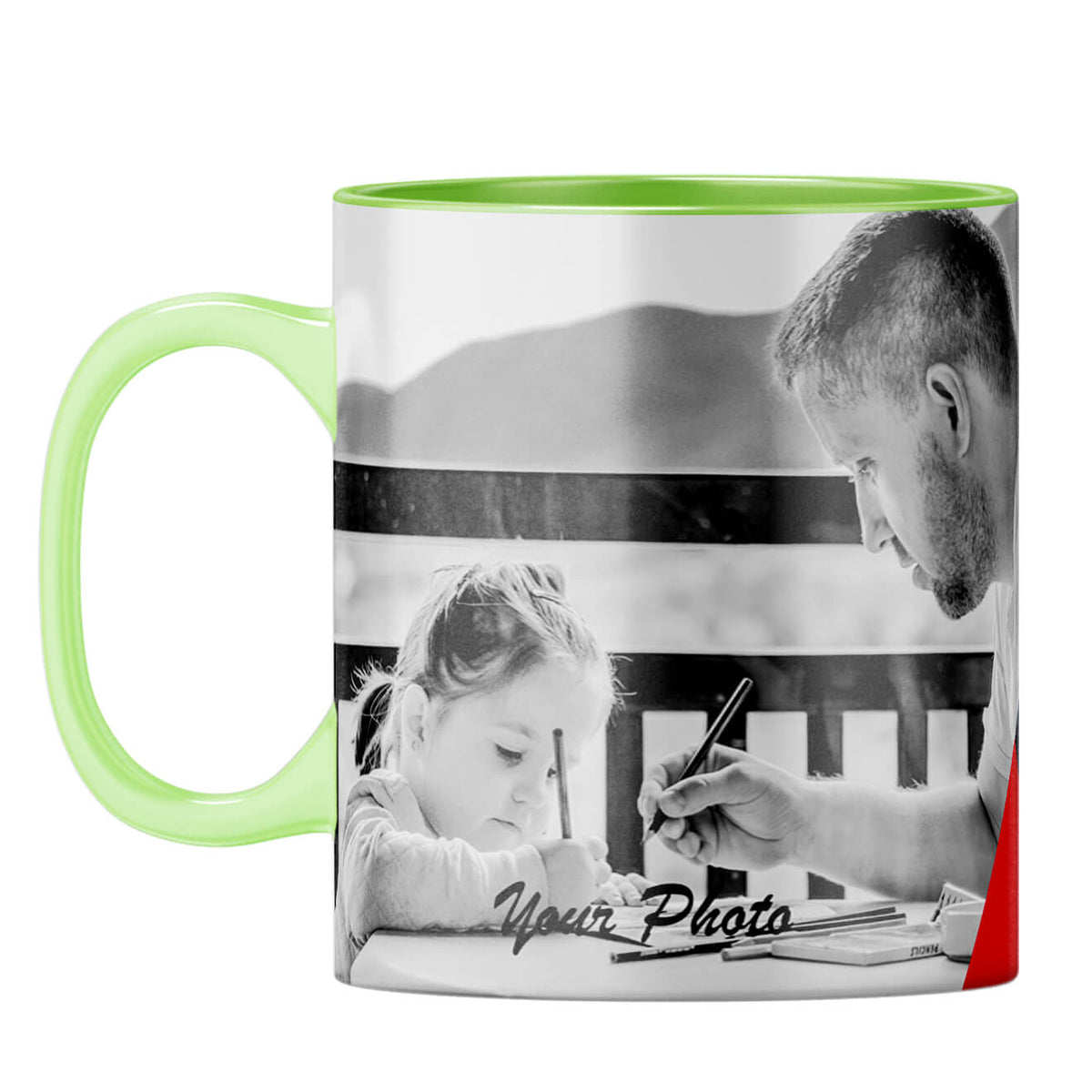 Best Dad Ever Collage Coffee Mug Light Green