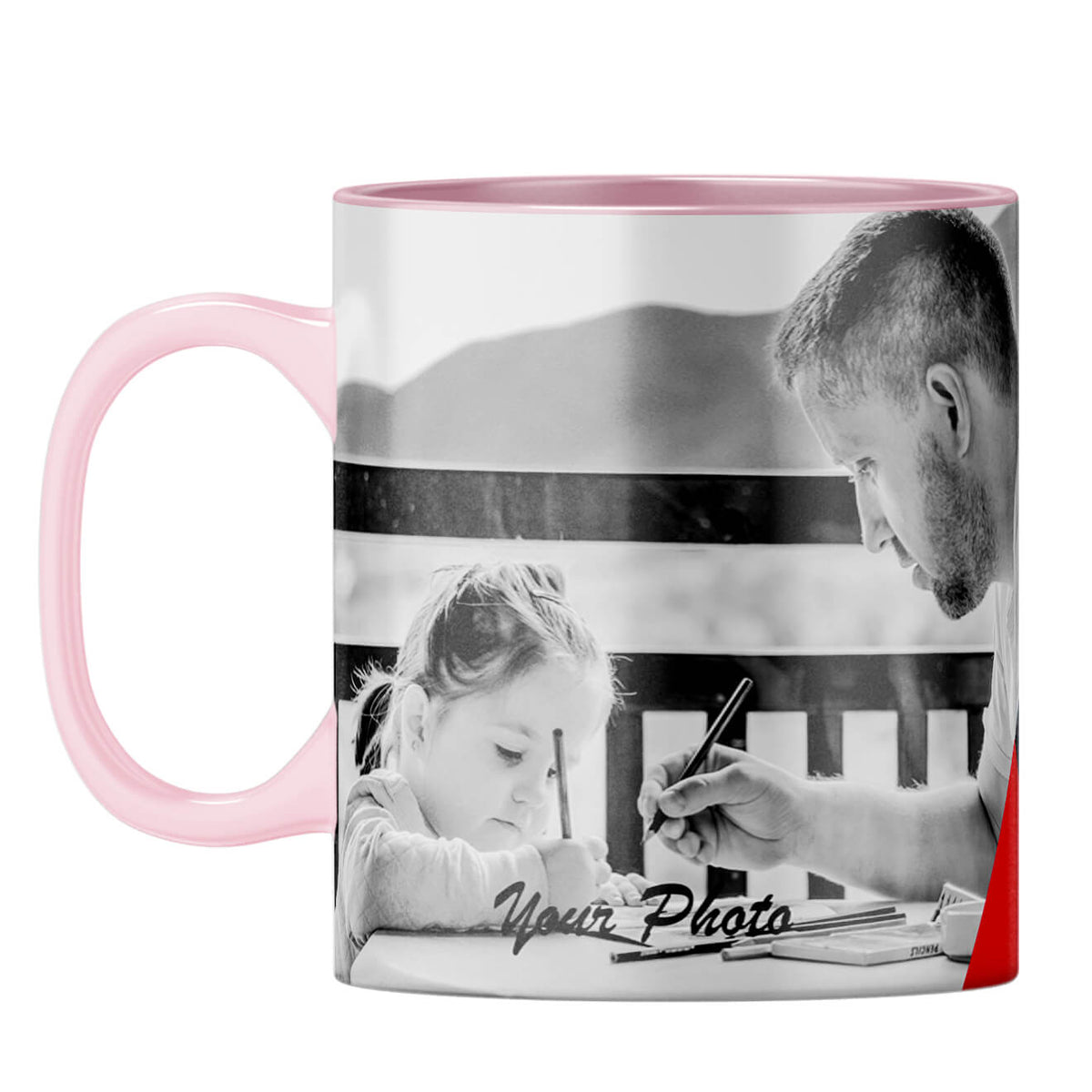 Best Dad Ever Collage Coffee Mug Pink