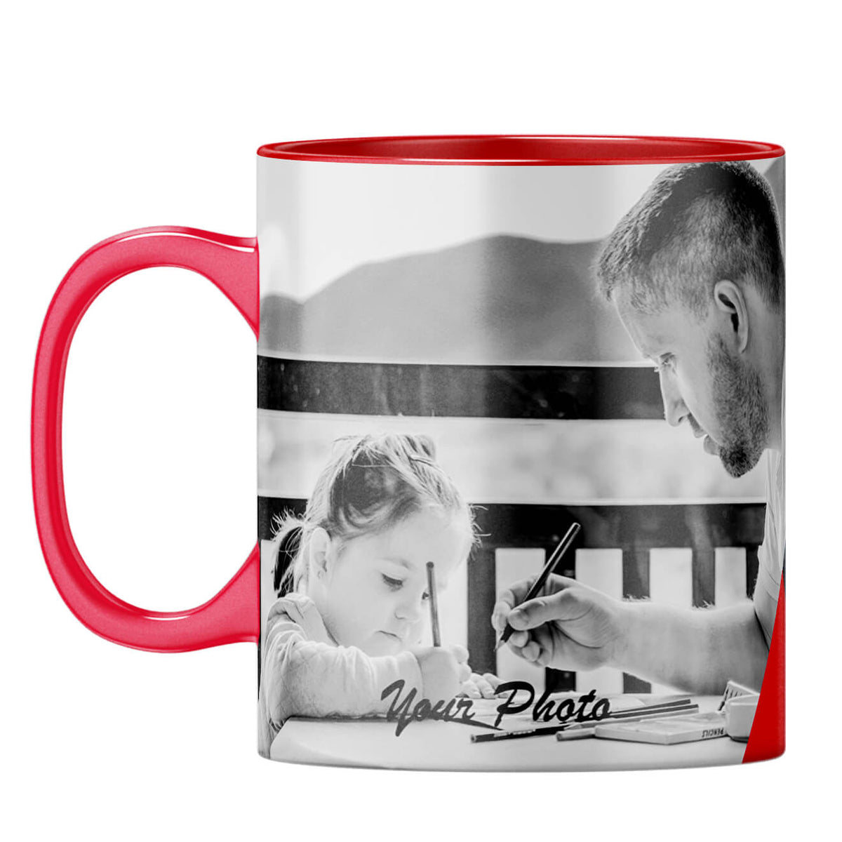 Best Dad Ever Collage Coffee Mug Red