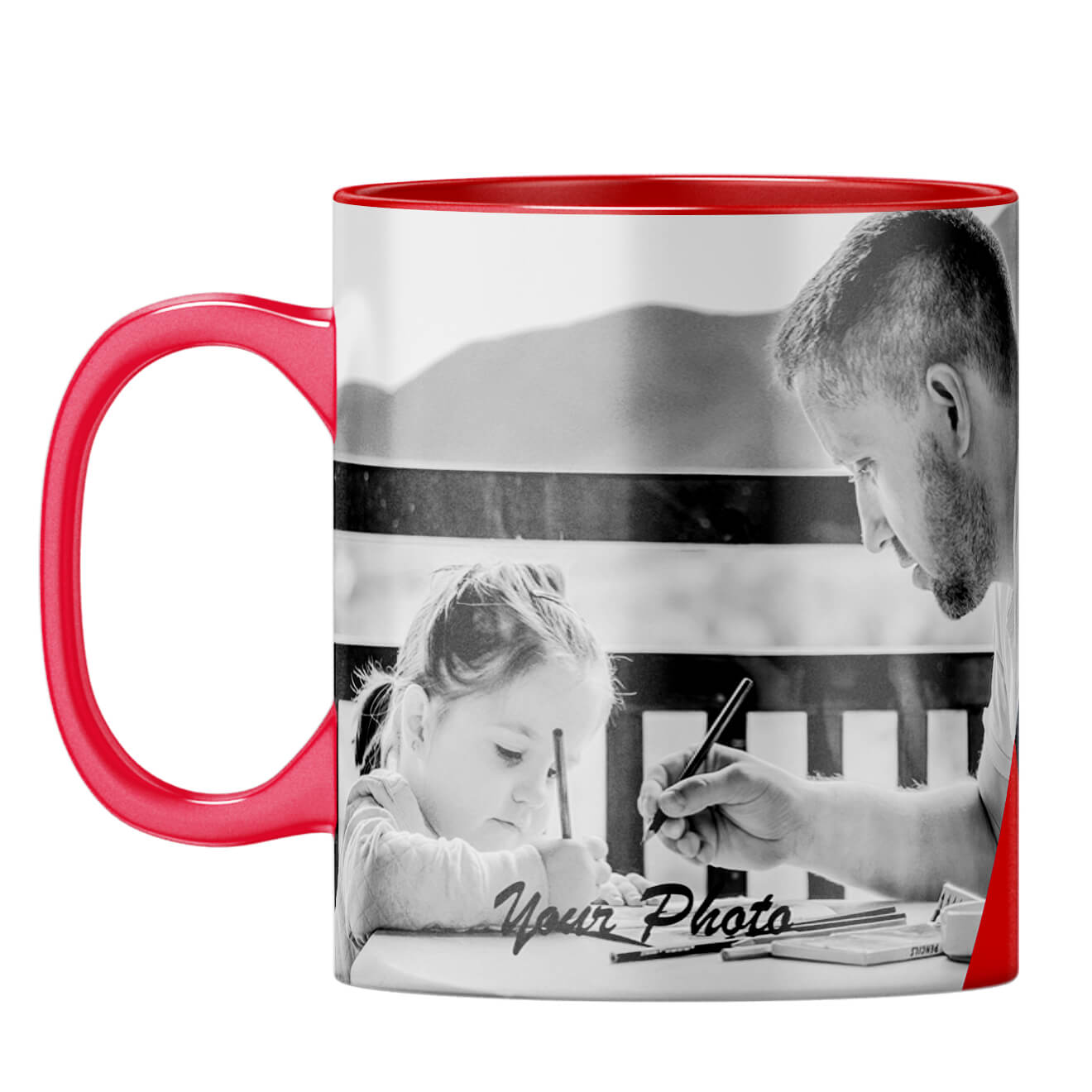 Best Dad Ever Collage Coffee Mug Red