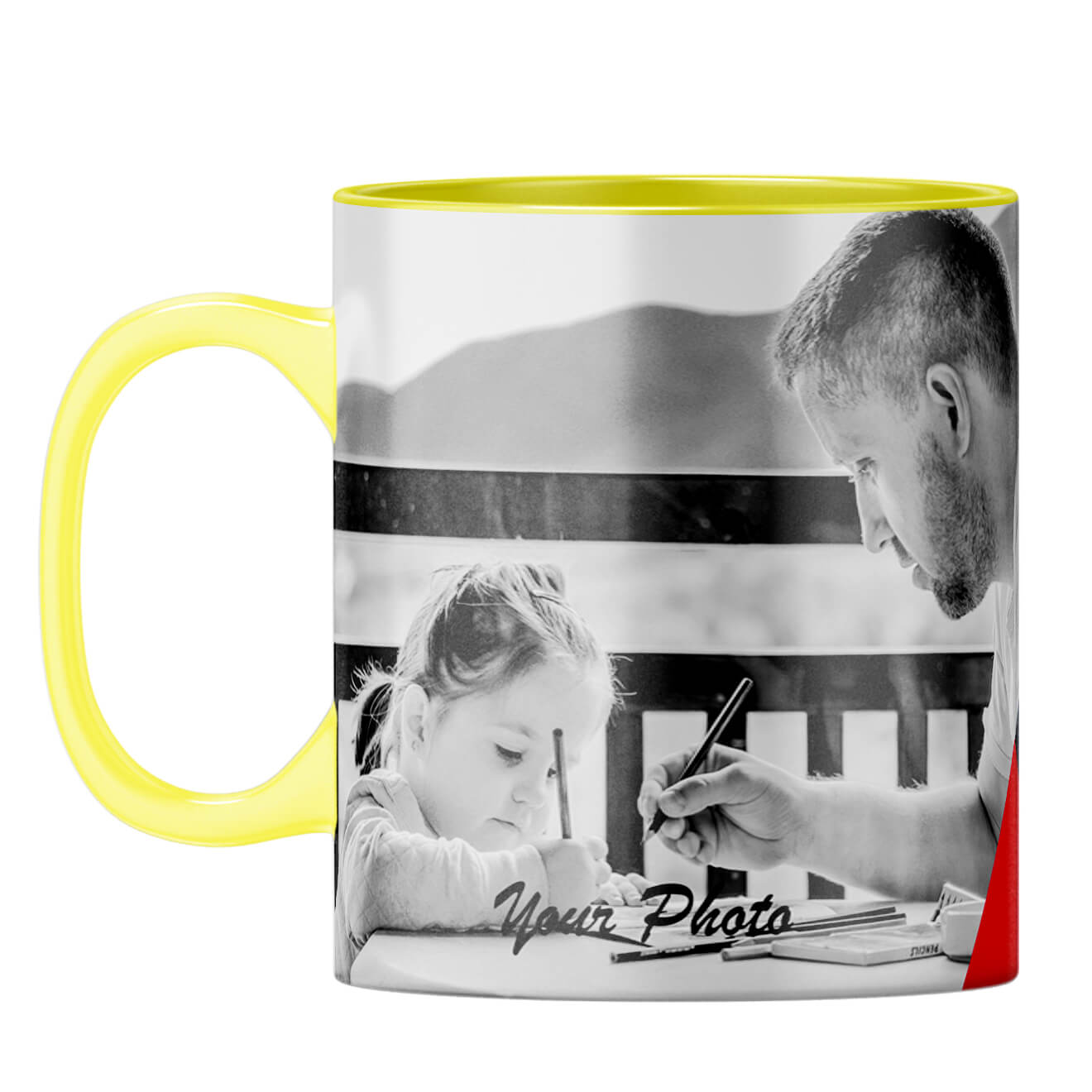 Best Dad Ever Collage Coffee Mug Yellow