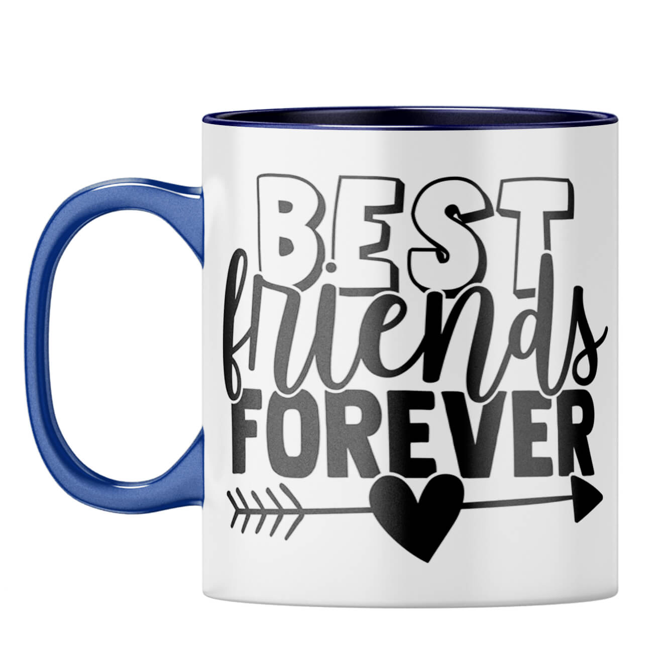 Best Friends Forever BFF Coffee Mug Dark Blue