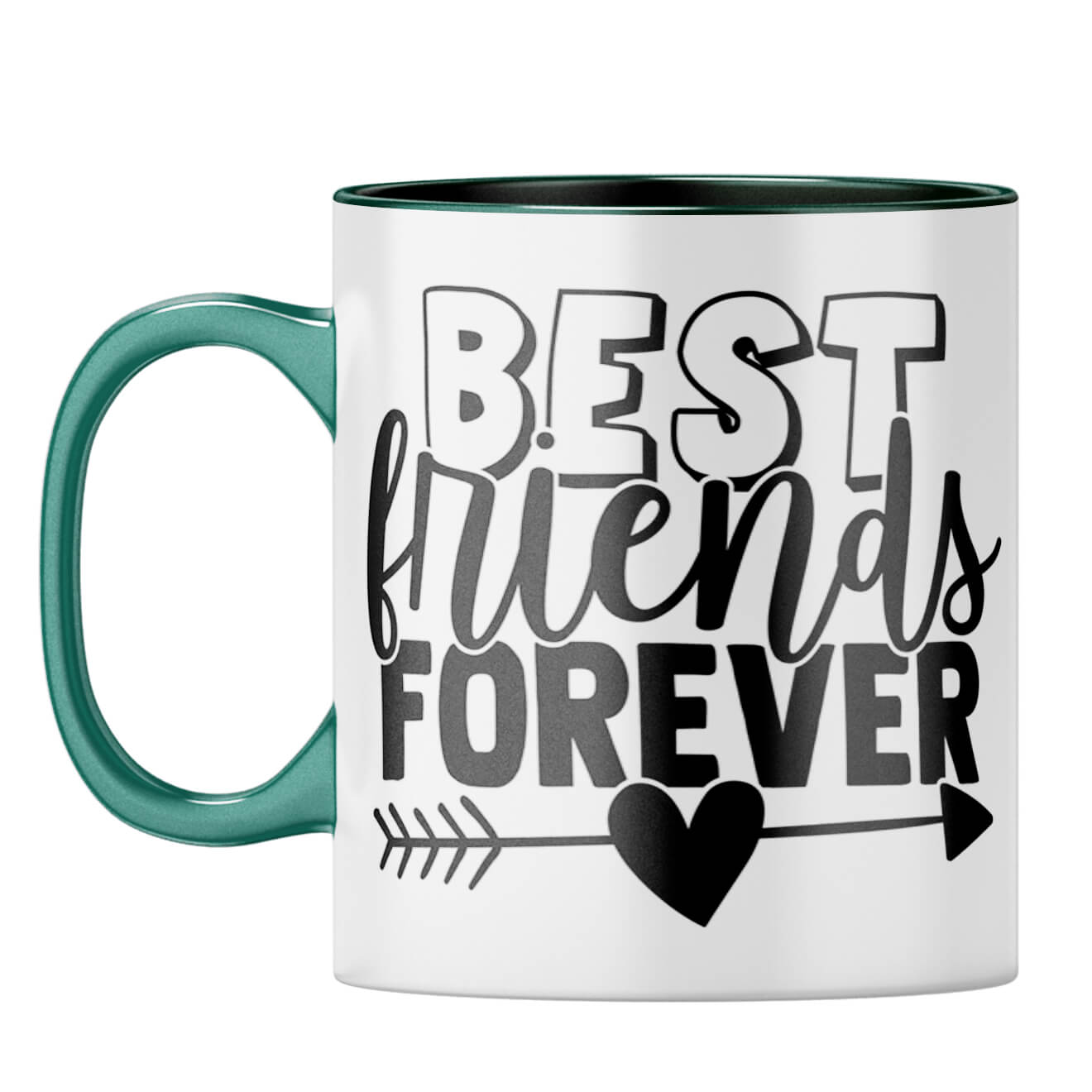Best Friends Forever BFF Coffee Mug Dark Green