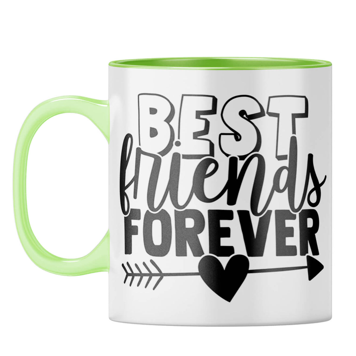 Best Friends Forever BFF Coffee Mug Light Green