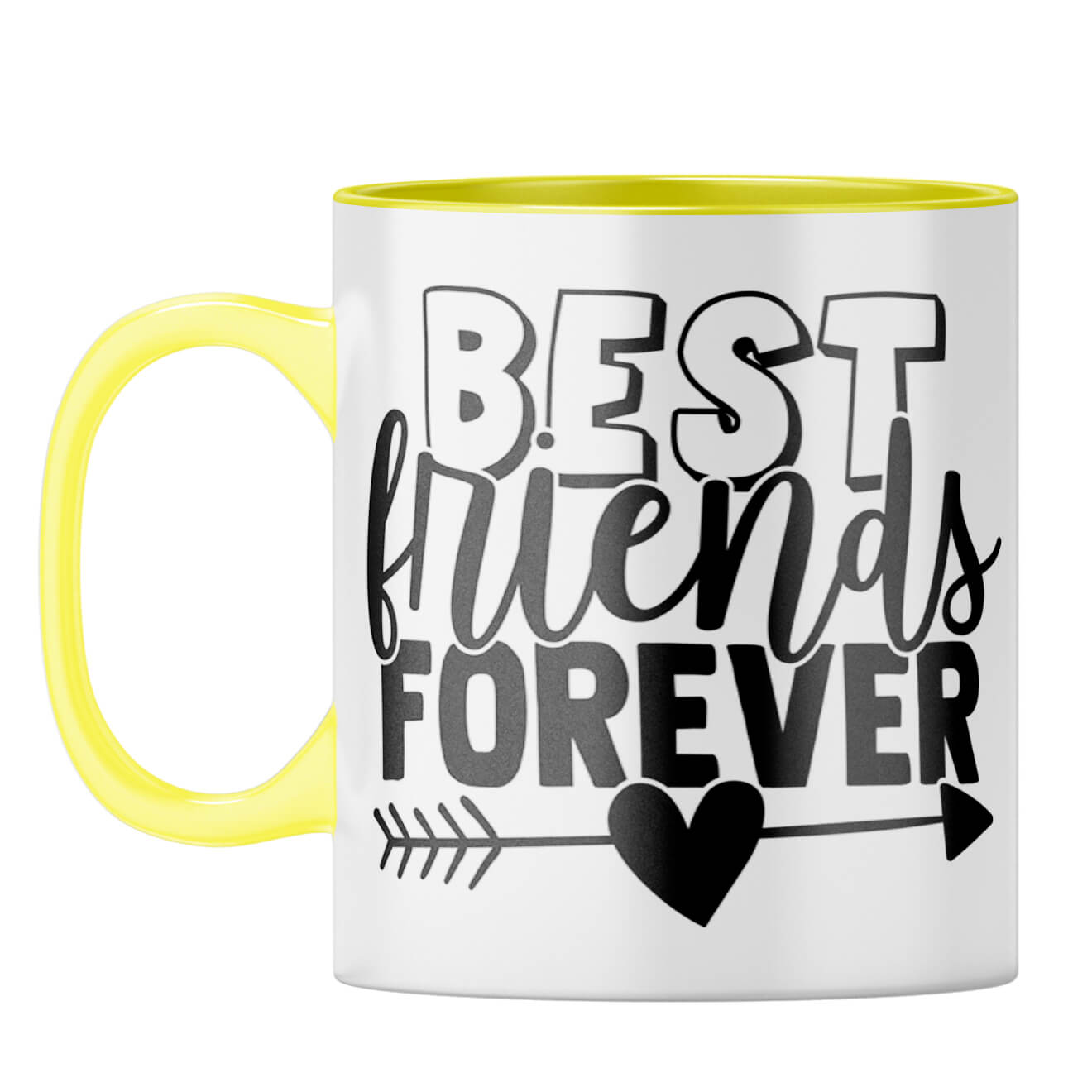Best Friends Forever BFF Coffee Mug Yellow