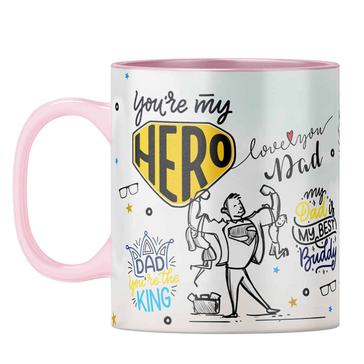 Best Gift for Father Coffee Mug Pink