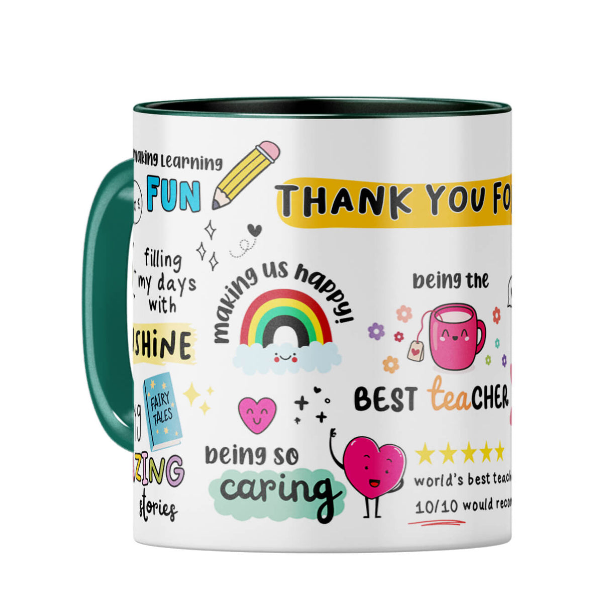 Best Teacher Coffee Mug Dark Green