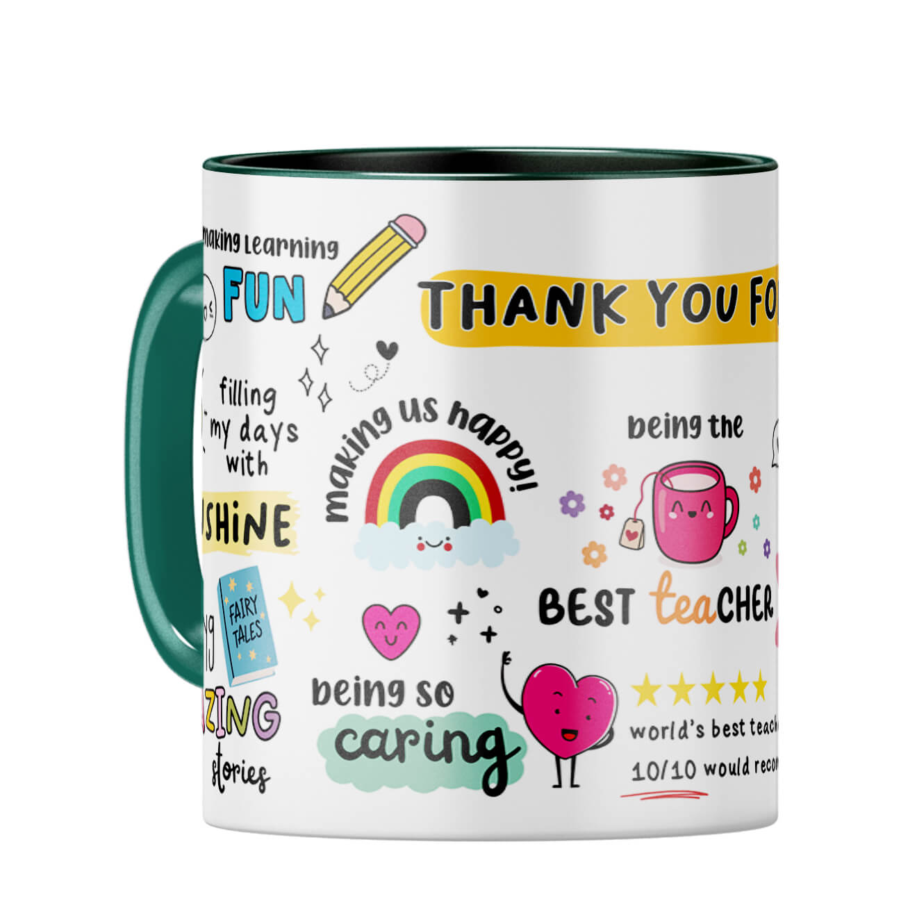 Best Teacher Coffee Mug Dark Green