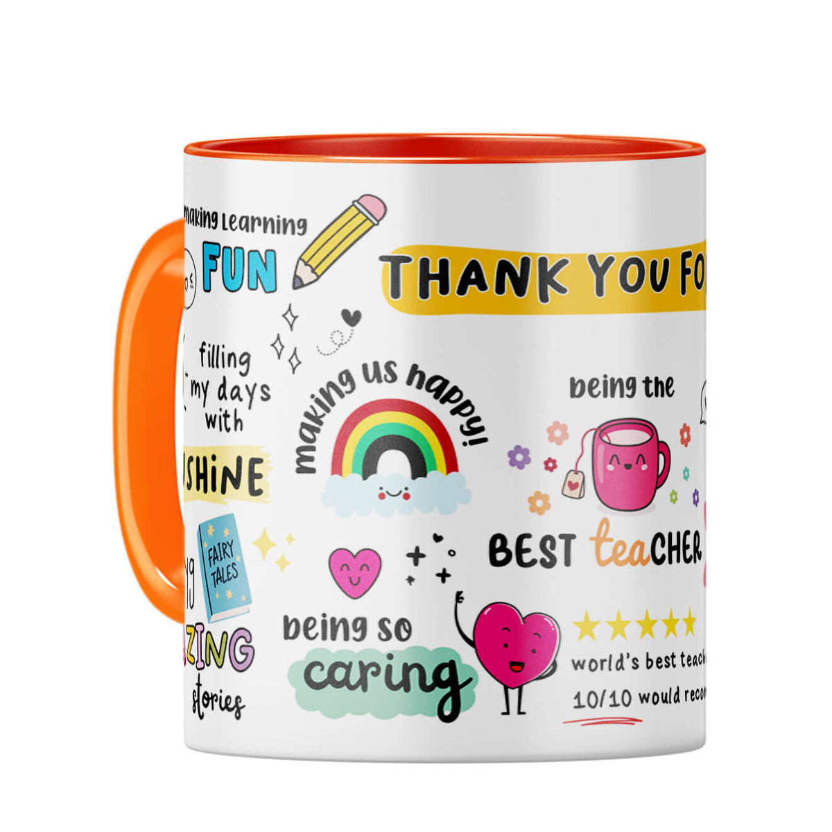 Best Teacher Coffee Mug Orange