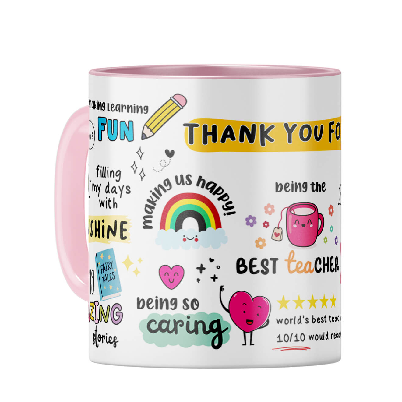Best Teacher Coffee Mug Pink