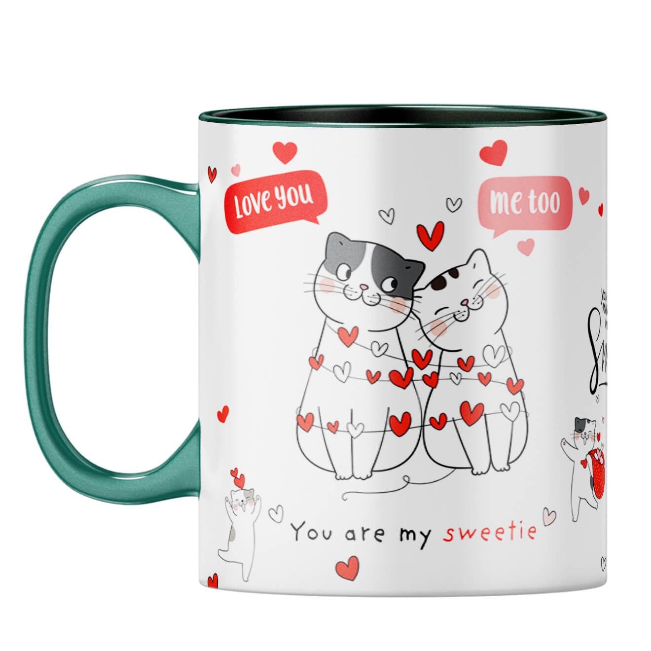 Best Valentines Day Gift Coffee Mug Dark Green