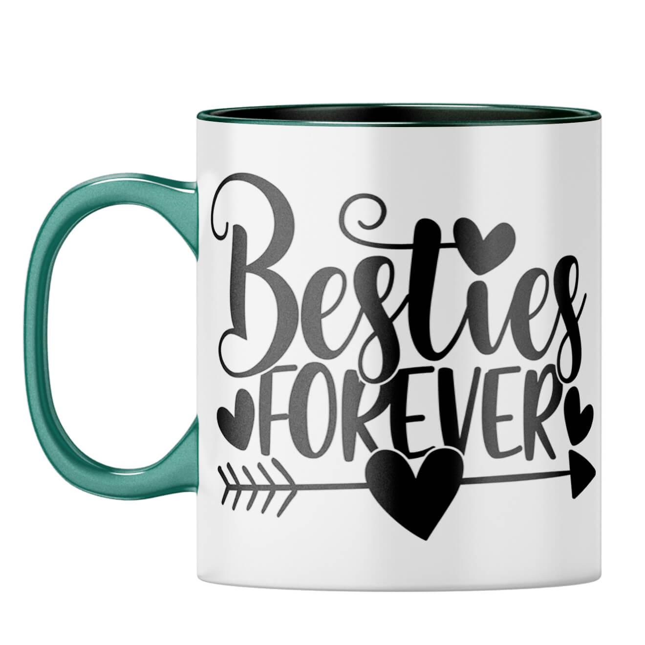 Besties Forever Coffee Mug Dark Green