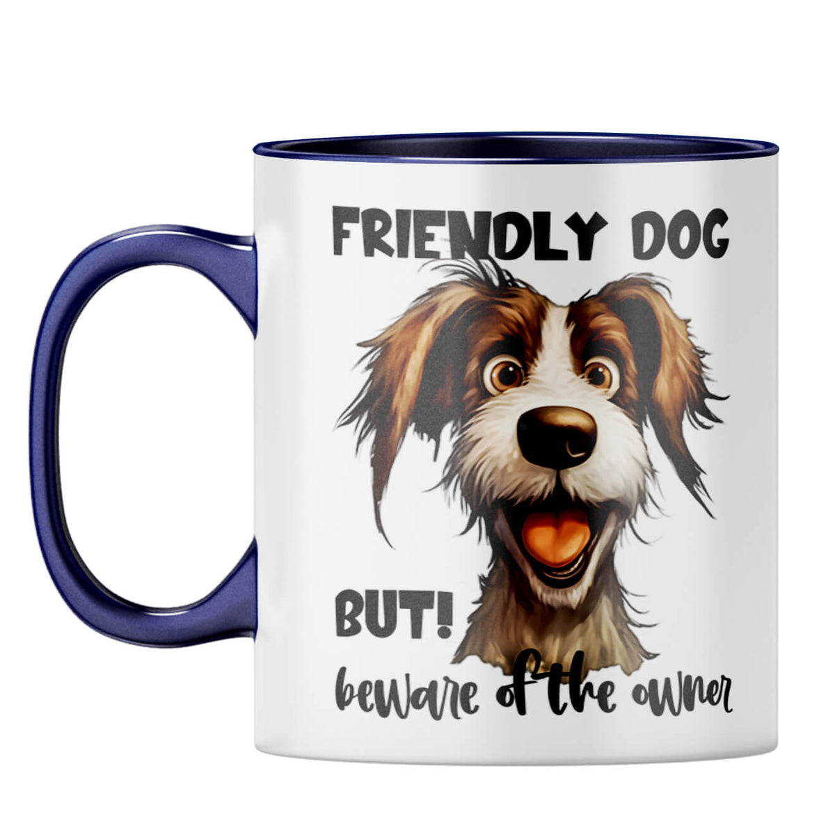 Beware of Owner Coffee Mug Dark Blue