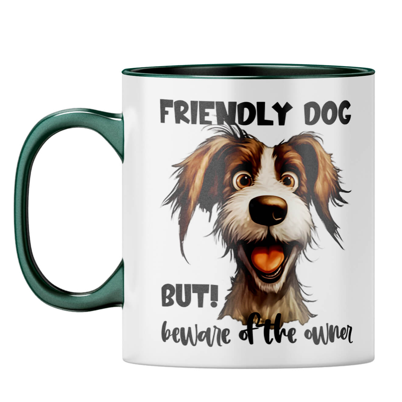 Beware of Owner Coffee Mug Dark Green