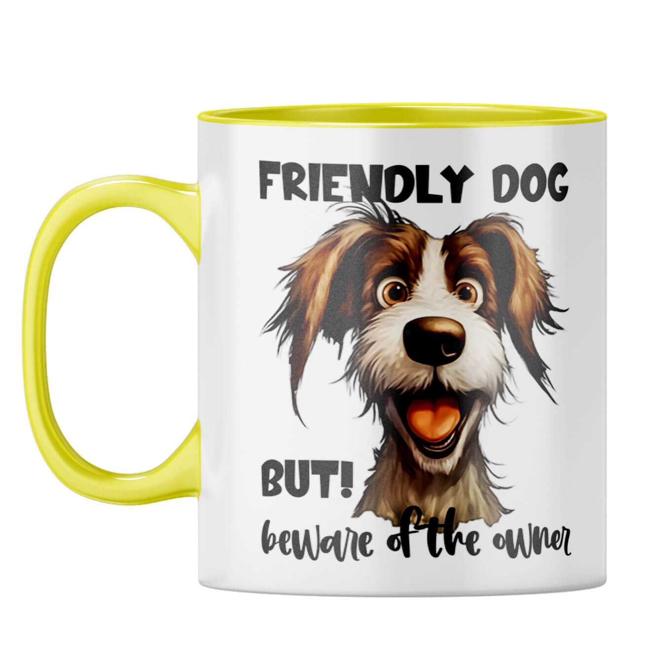 Beware of Owner Coffee Mug Yellow