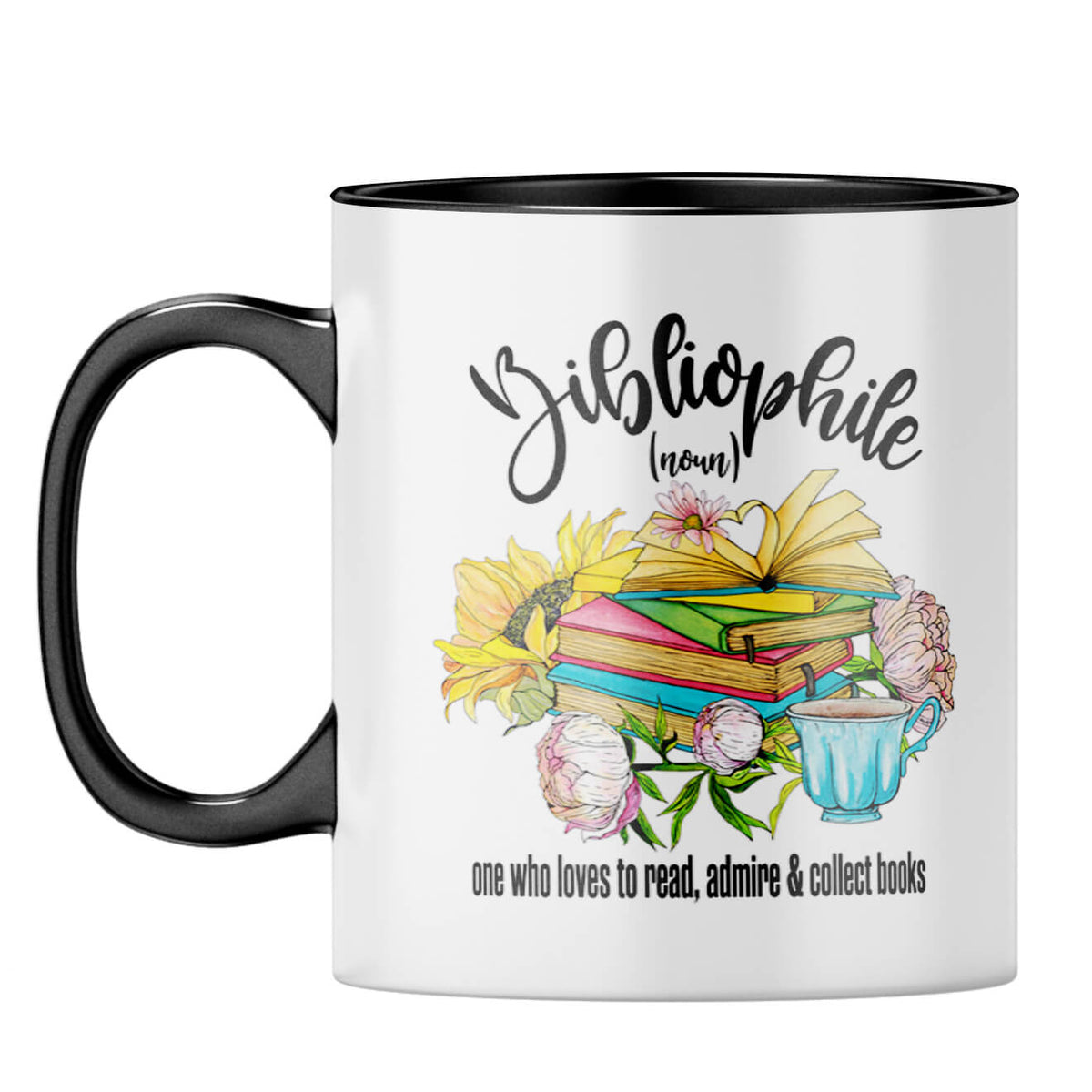 Bibliophile Coffee Mug Black