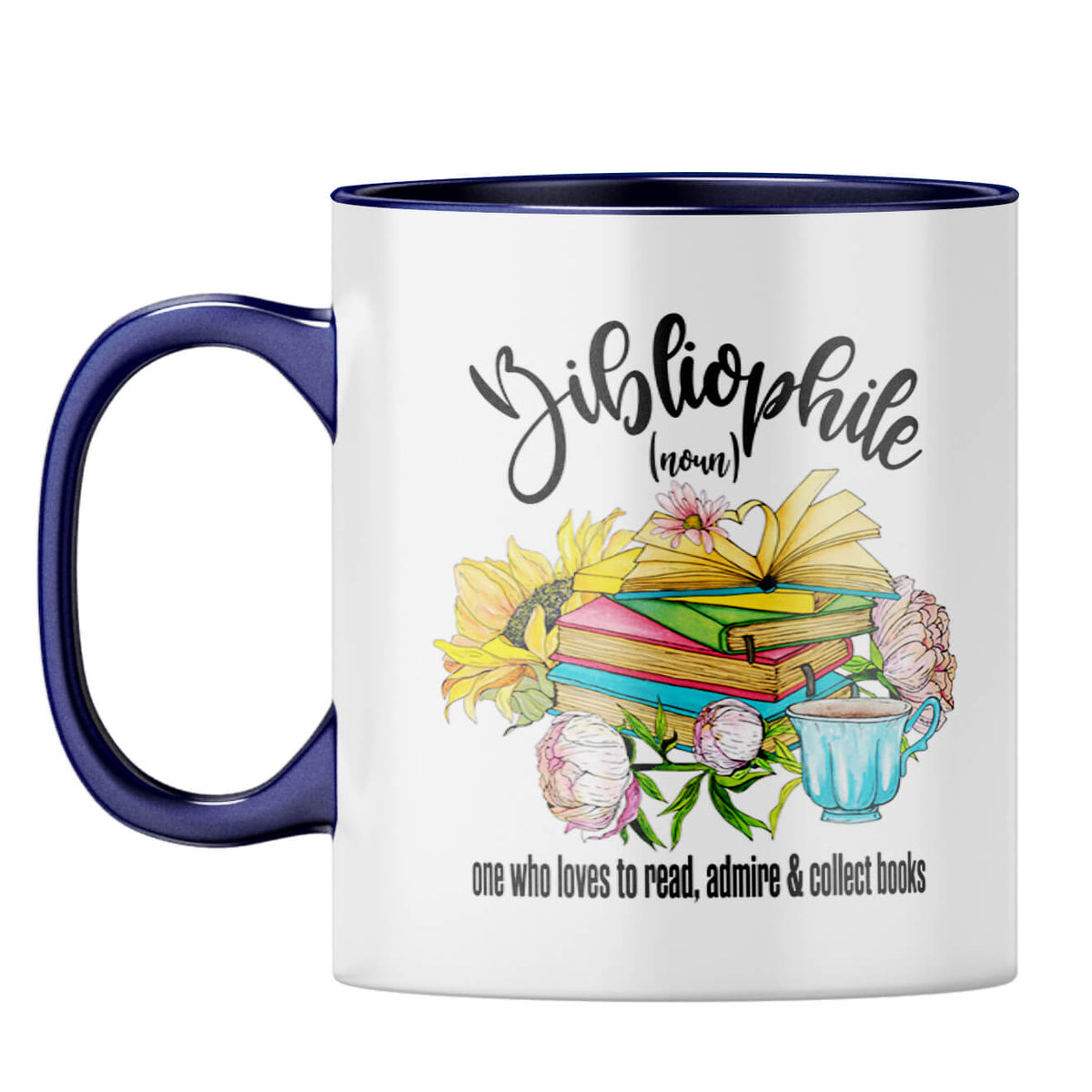 Bibliophile Coffee Mug Dark Blue
