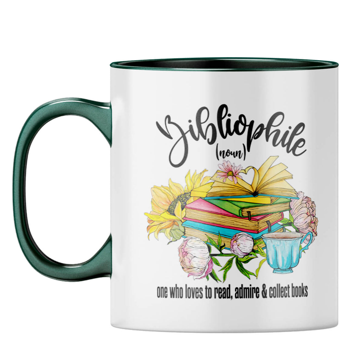 Bibliophile Coffee Mug Dark Green