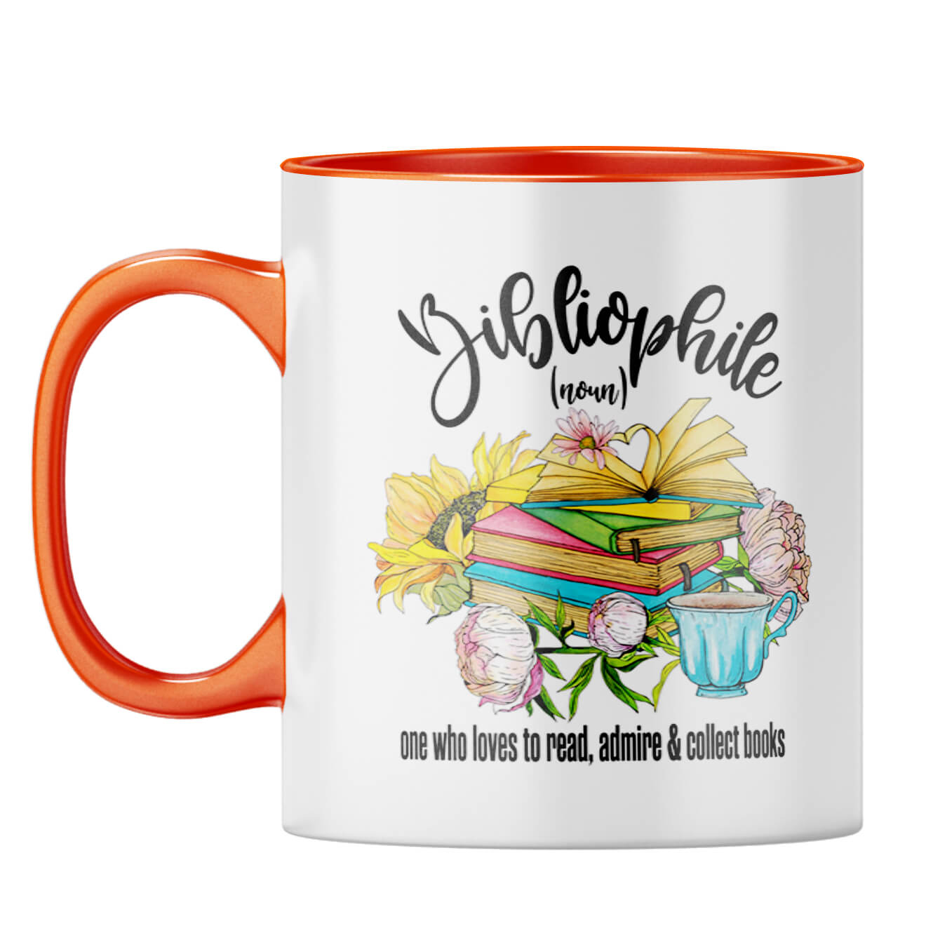 Bibliophile Coffee Mug Orange