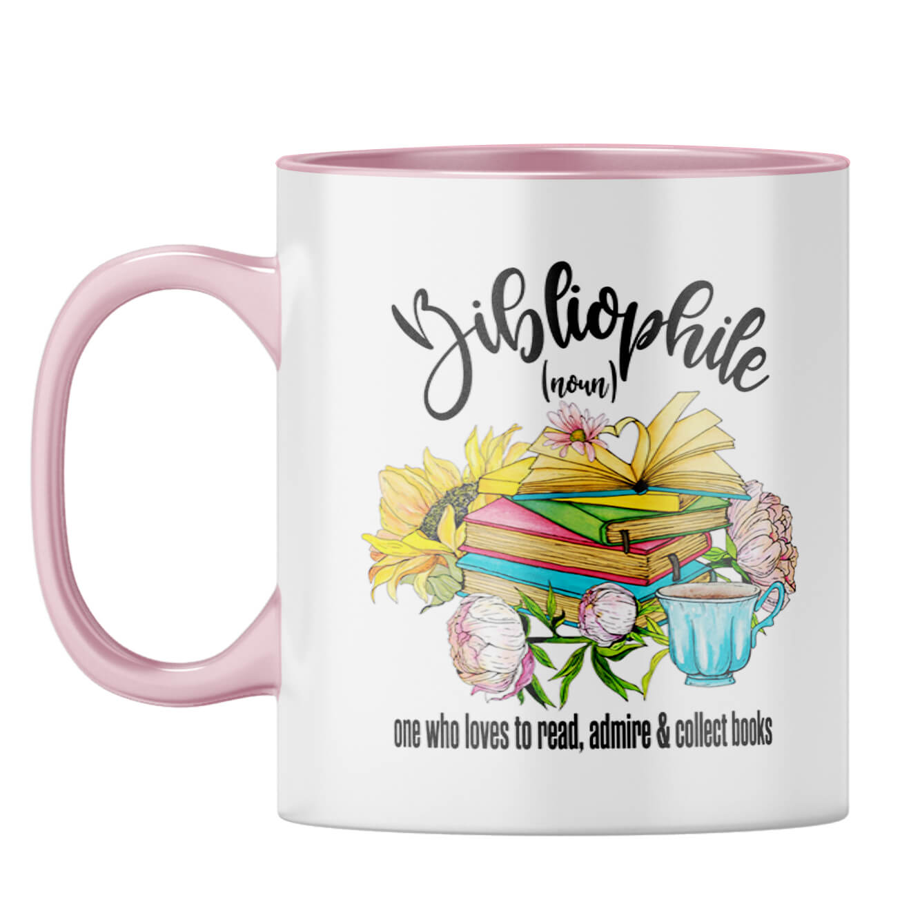 Bibliophile Coffee Mug Pink