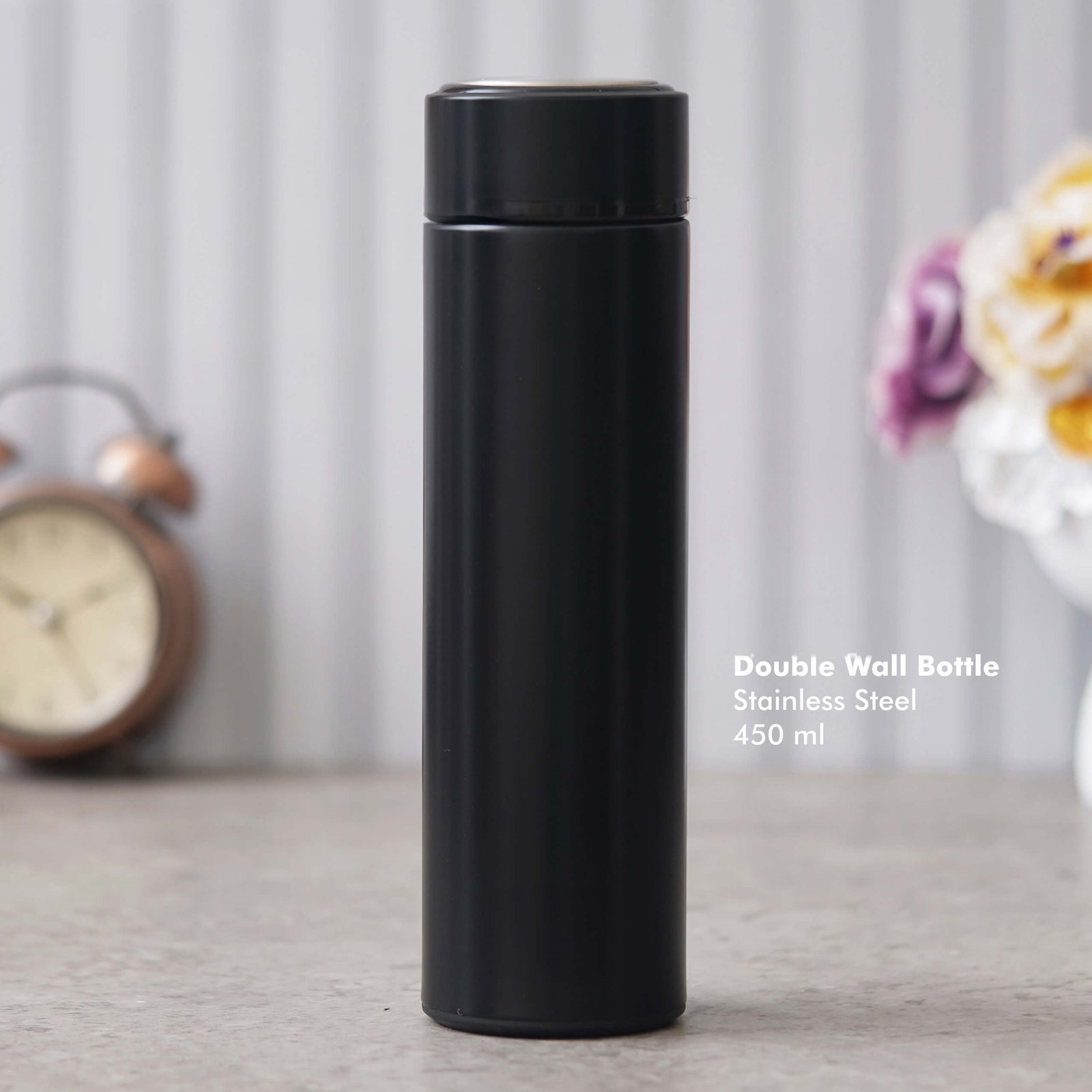 Black Stainless Steel Bottle - Ideal for On-the-Go Hydration