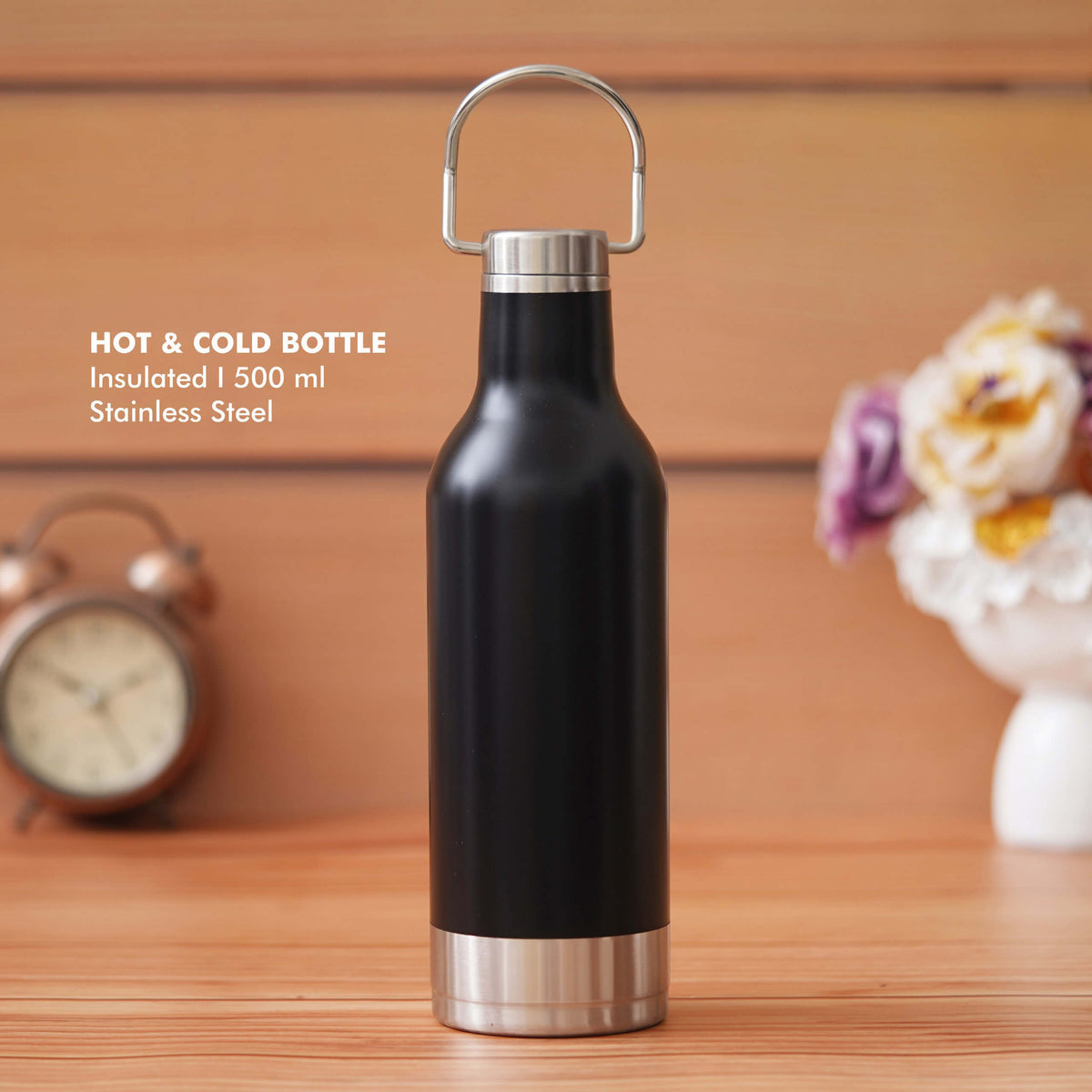Black Stainless Steel Bottle - Perfect for Hydration