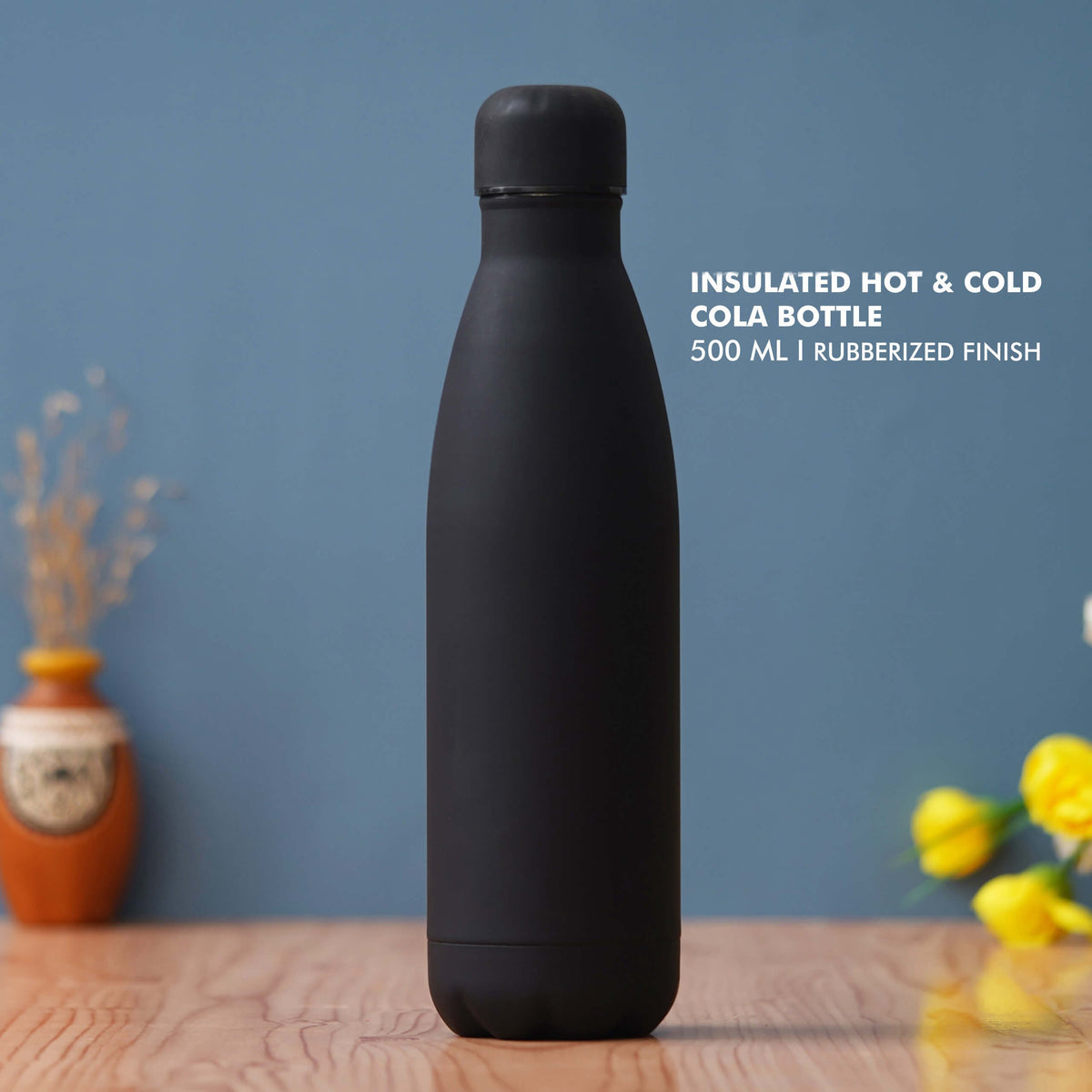 Black Stainless Steel Bottle - Perfect for Travel
