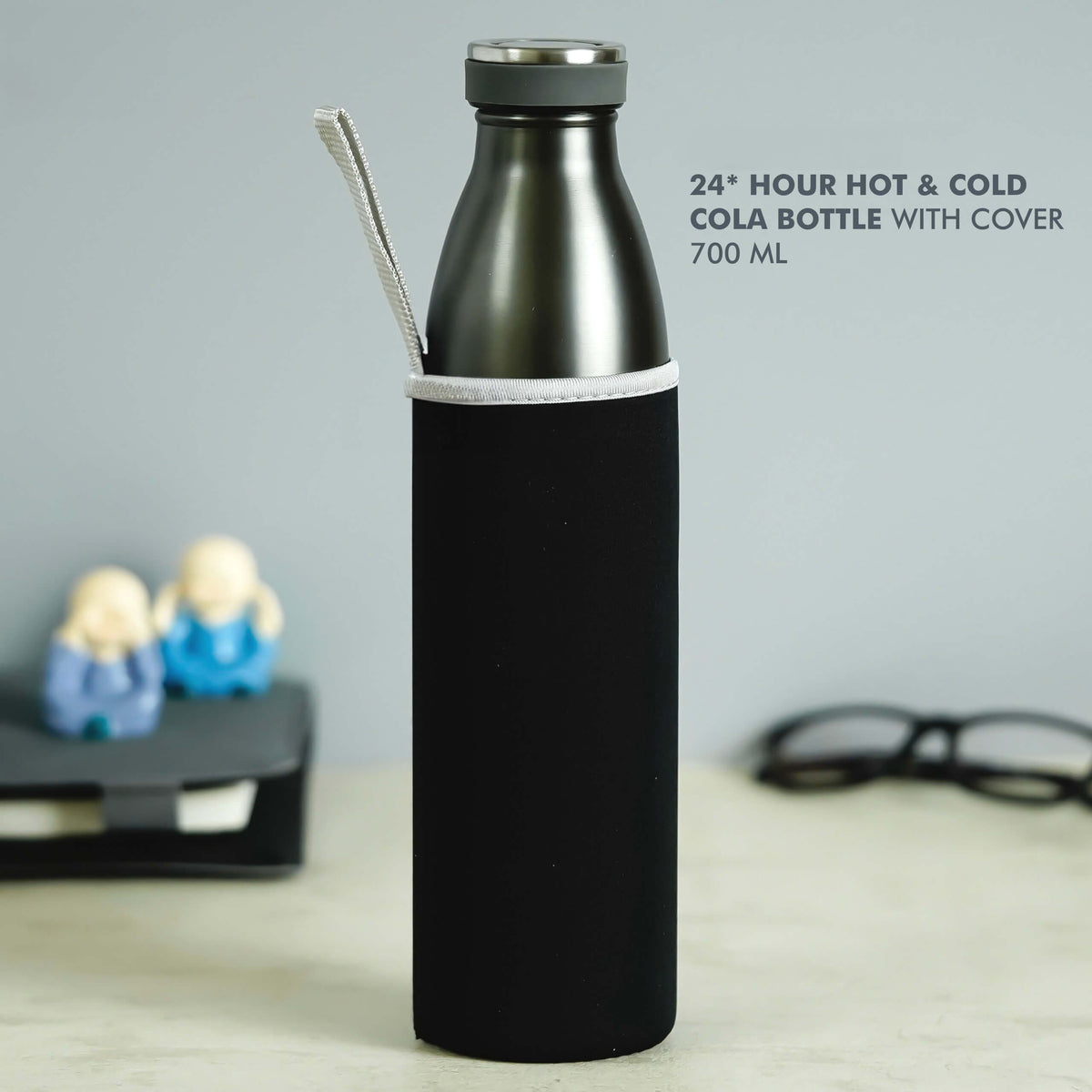 Black Stainless Steel Bottle - Ideal for Travel