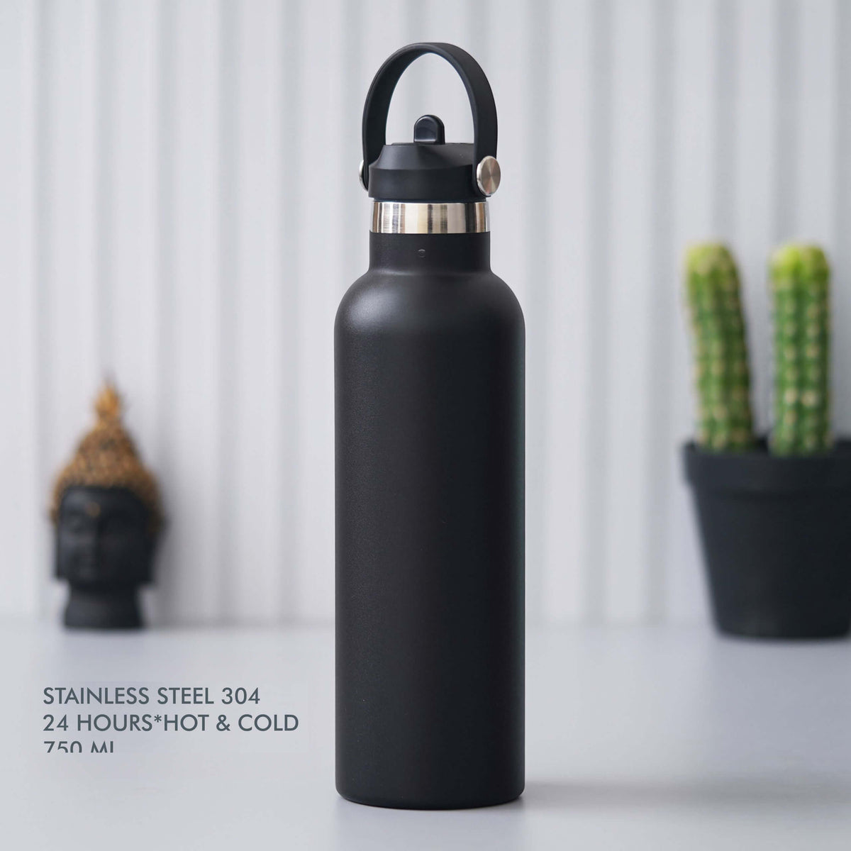 Black Stainless Steel Bottle - Perfect for Hydration