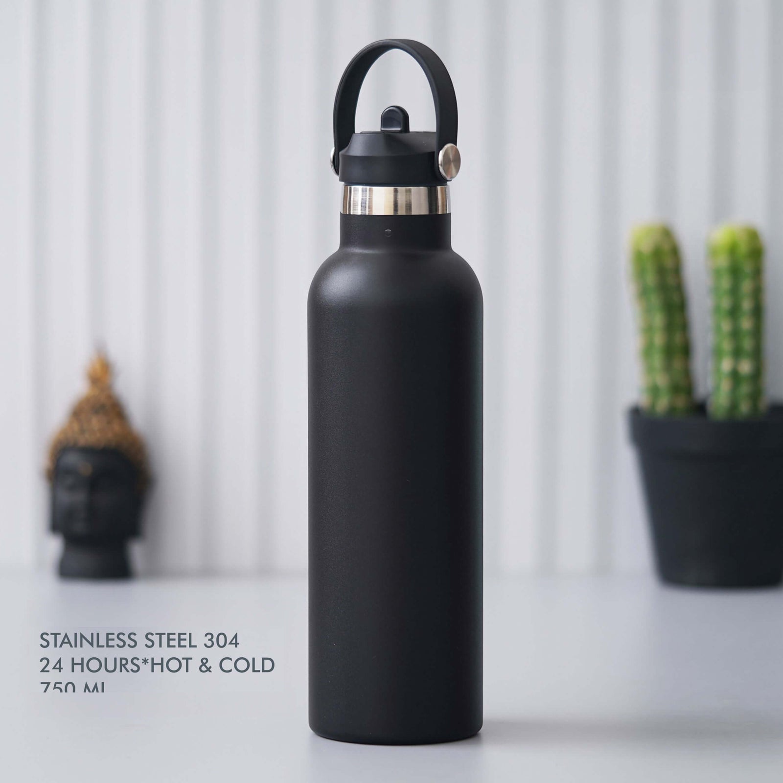 Black Stainless Steel Bottle - Perfect for Hydration