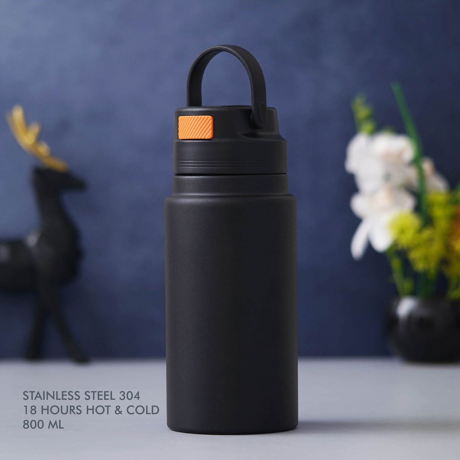 Black Stainless Steel Bottle - Perfect for Travel
